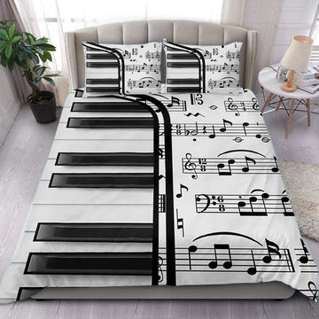 Piano Bedding Set, Gift for Music Lovers, Piano Lovers