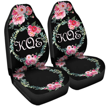 Pink Flowers Car Seat Covers Custom Personalized Name Car Accessories - Gearcarcover - 1