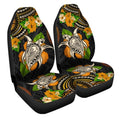 Polynesian Turtle Car Seat Covers Custom Hibiscus Flower - Gearcarcover - 3