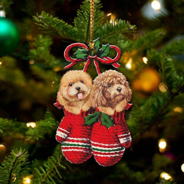 Poodle Inside Your Gloves Christmas Holiday Two Sided Ornament, Gift For Dog Lovers