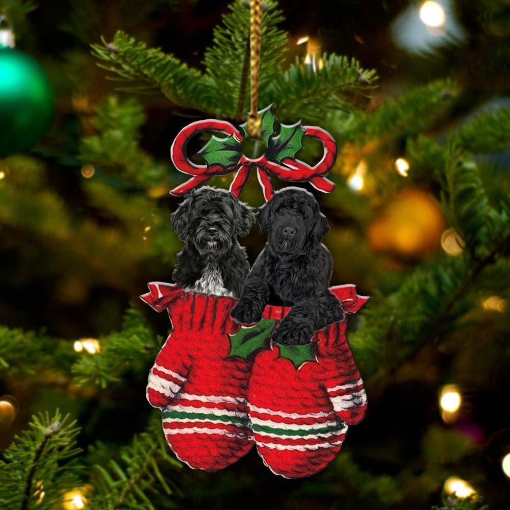 Portuguese Water Dog Inside Your Gloves Christmas Holiday Two Sided Ornament, Gift For Dog Lovers