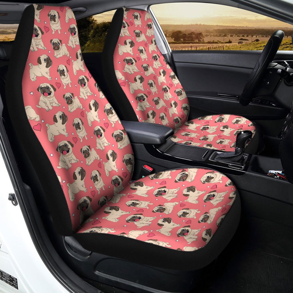 Pug Car Seat Covers Funny Custom For Girl - Gearcarcover - 1