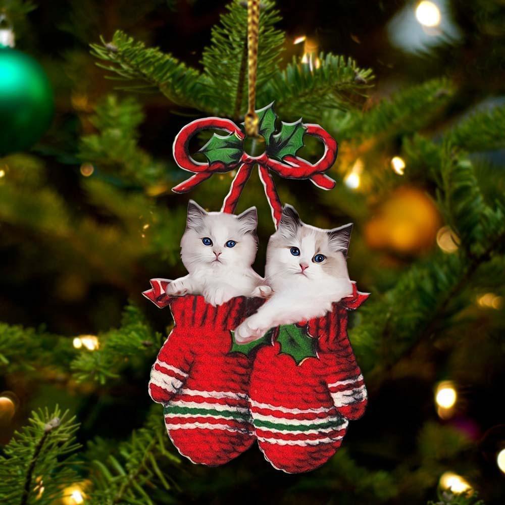 Ragdoll Inside Your Gloves Christmas Holiday Two Sided Ornament, Gift For Dog Lovers