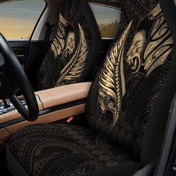 Aotearoa Lion Maori Fern Printed On Car Seat Cover, Front Carseat Covers