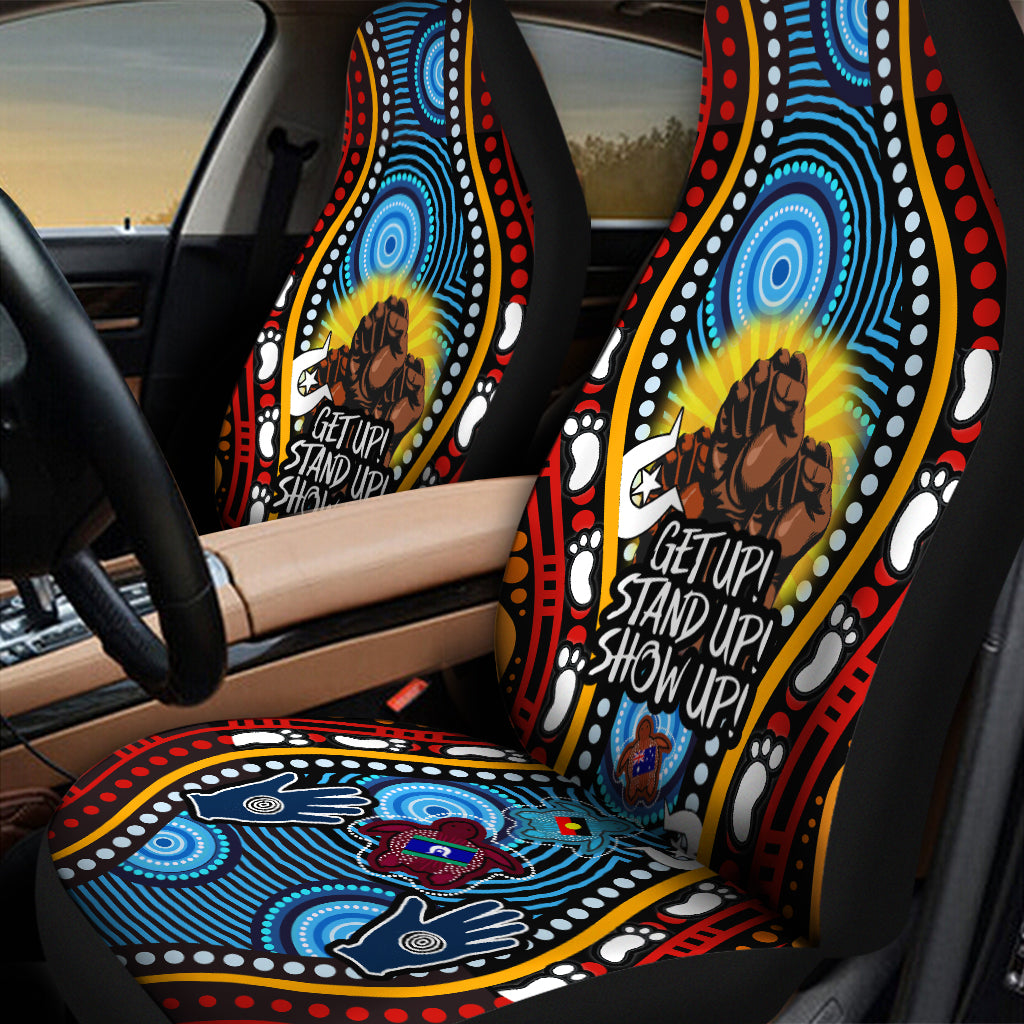 Front Auto Seat Covers, Aboriginal Naidoc Week Show Up Colourful Totems Car Seat Cover