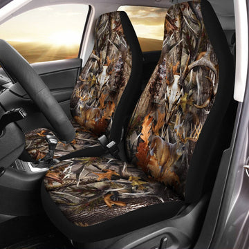 Skull Deer Hunting Car Seat Covers, Deer Hunting Front Seatcover For Car