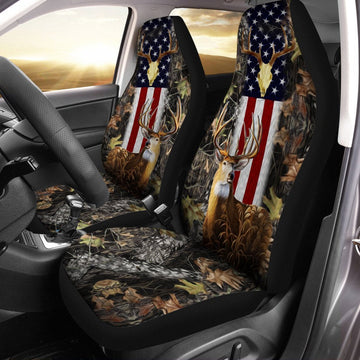 3D Printed American Deer Hunter Car Seat Covers, Deer Hunting Decoration For A Car