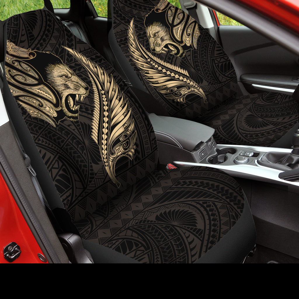 Aotearoa Lion Maori Fern Printed On Car Seat Cover, Front Carseat Covers