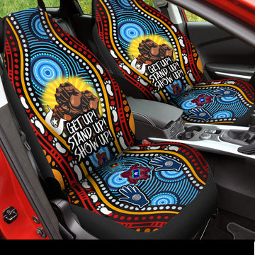 Front Auto Seat Covers, Aboriginal Naidoc Week Show Up Colourful Totems Car Seat Cover