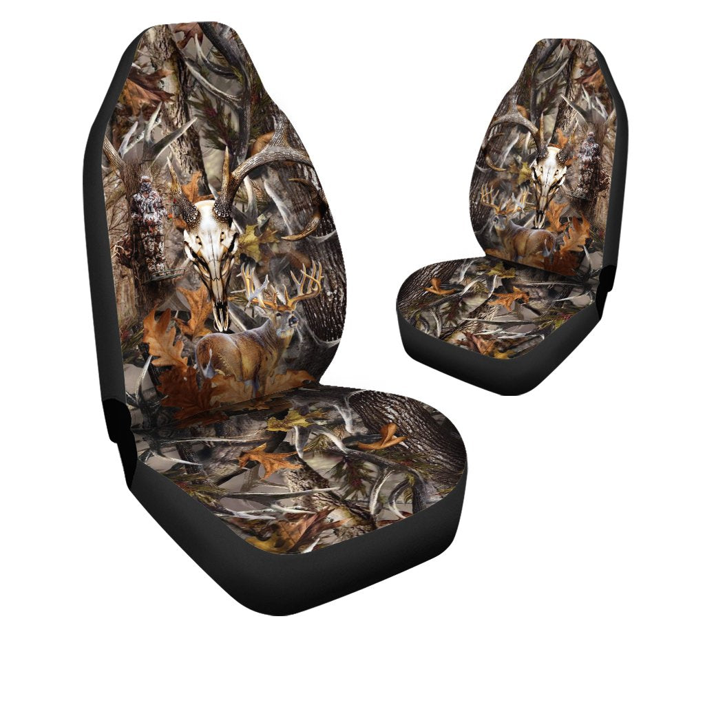 Skull Deer Hunting Car Seat Covers, Deer Hunting Front Seatcover For Car