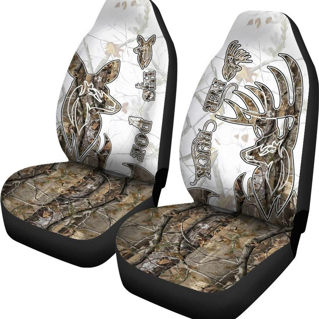 Hunting Her Buck And His Doe Camo Car Seat Cover