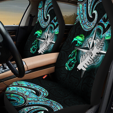 3D Seat Covers For Car, Aotearoa New Zealand Maori Shell Compass Kiwi And Manaia Car Seat Cover