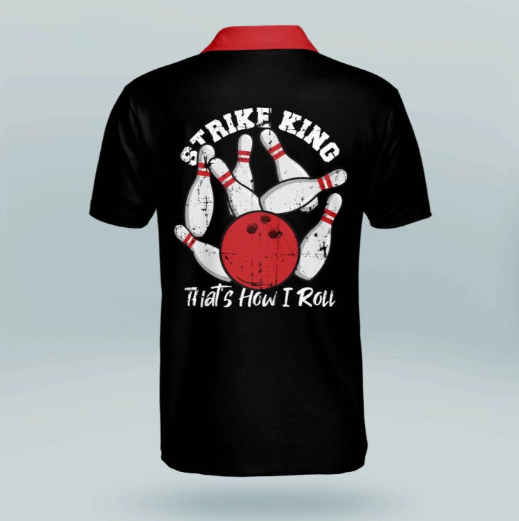 Vintage Strike King That's How I Roll bowling Polo Shirt, Men's Bowling team shirt, Gift for bowling player