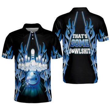 That's Some Bowsht Crazy Fire Bowling Shirts For Men, Men's Polo Shirt, Polo Shirt for Sport Team