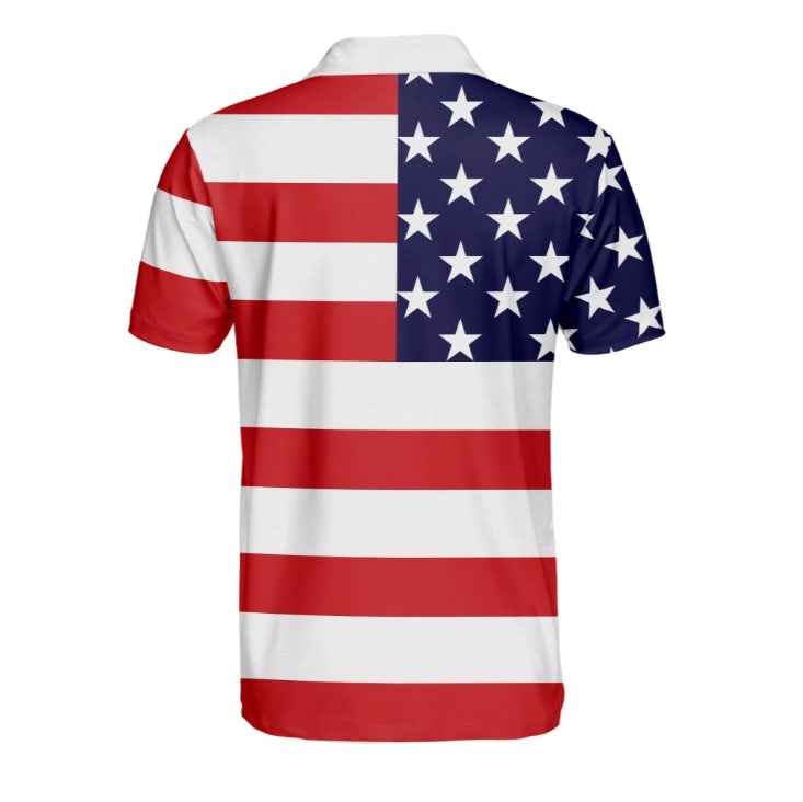 American US Flag With Eagle Polo Shirt, Independence polo shirt, 4th of July gifts