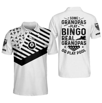 Grandpas Play Billiard Polo Shirt, Gift for Grandpa, Father's day gift for billiard player