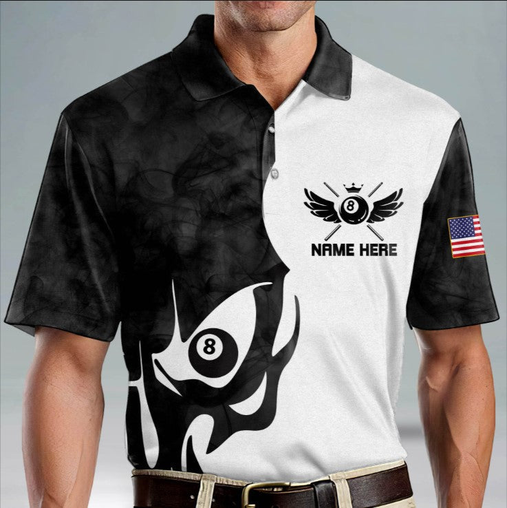 Personalized Skull I Beat People with A Stick Billiards polo shirt For Men, Billiard shirt, Gift for billiard player