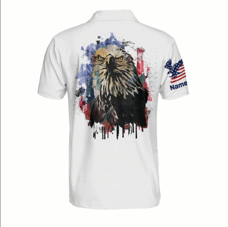 Eagle American Polo Shirt For Men, Independence polo shirt, 4th of july polo shirt