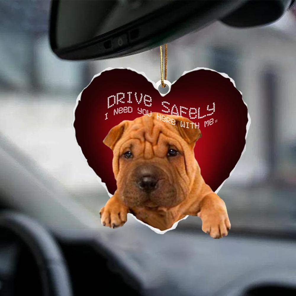 Shar Pei Drive Safely Car Hanging Ornament, Gift For Dog Lover