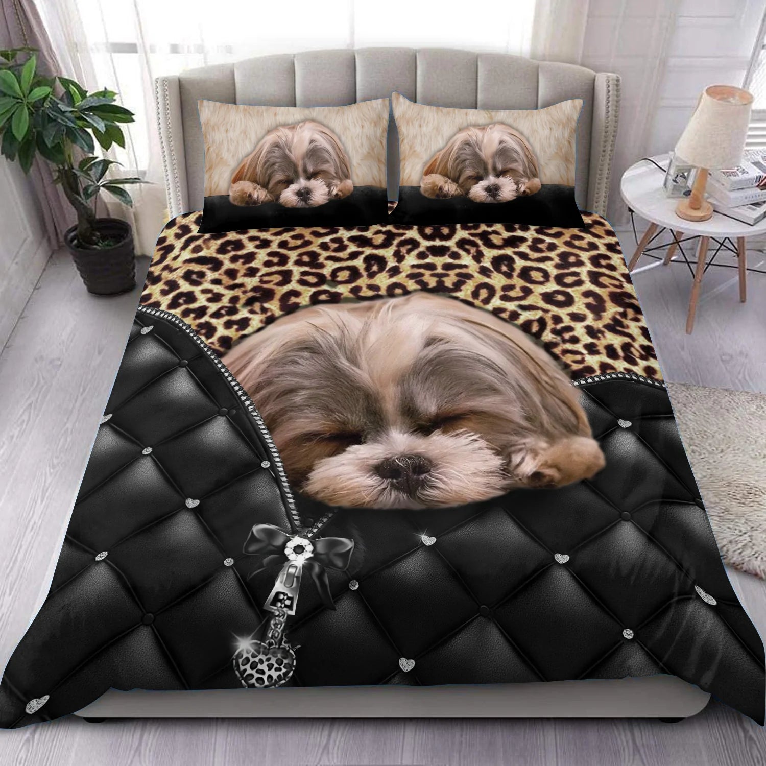 Shih Tzu Bedding Set, Gift for Shihtzu Lovers