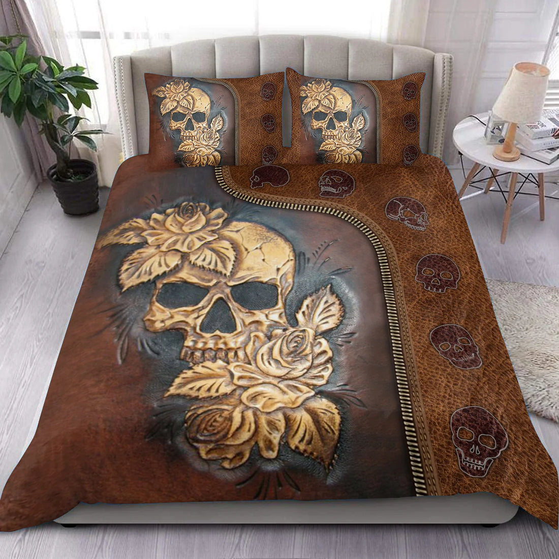 Skull Bedding Set, Gift for Skull Lovers - PF10162