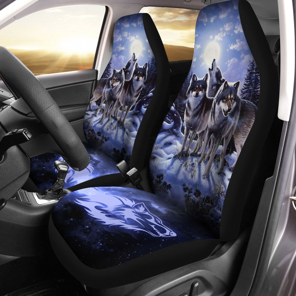 Snow Wolf Car Seat Covers Custom Car Interior Accessories - Gearcarcover - 1