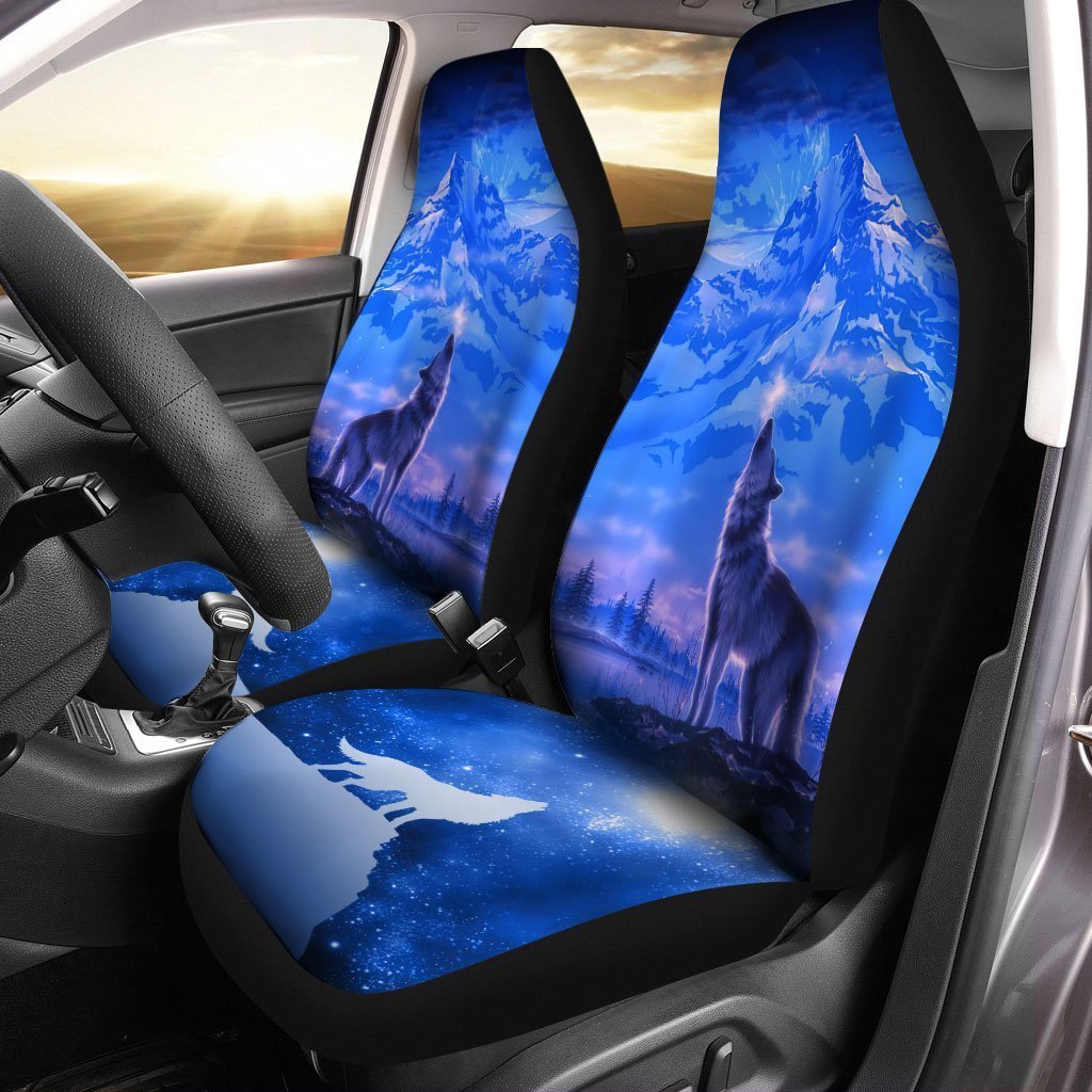 Snowy Mountain Wolf Car Seat Covers Custom Car Interior Accessories - Gearcarcover - 1