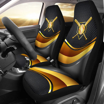 Softball Gold Line Mesh Car Seat Covers, Seat Covers Full Set, Carseat Covers, Automotive Seat Covers.