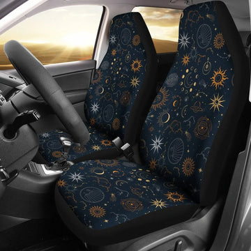 Sun and Moon Boho Car Seat Covers Universal Front Car and Suv Seat