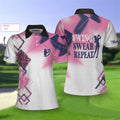 Swing Swear Repeat Custom Short Sleeve Women Polo Shirt - 5