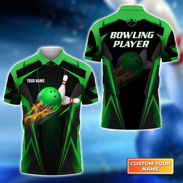 The Green Bowling Ball Polo Shirt, Gift For Bowler, Gift for Bowling Lover, Bowling Shirt for Men Women