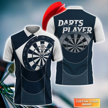 Throwing Bulleyes Dartboart Personalized Name 3D Polo Shirt, Gift For Darts Player, Dart Team Shirts, Polo shirt for men