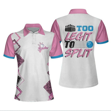 Too Legit To Split Pink Leopard Pattern For Woman, bowling polo shirt for Women