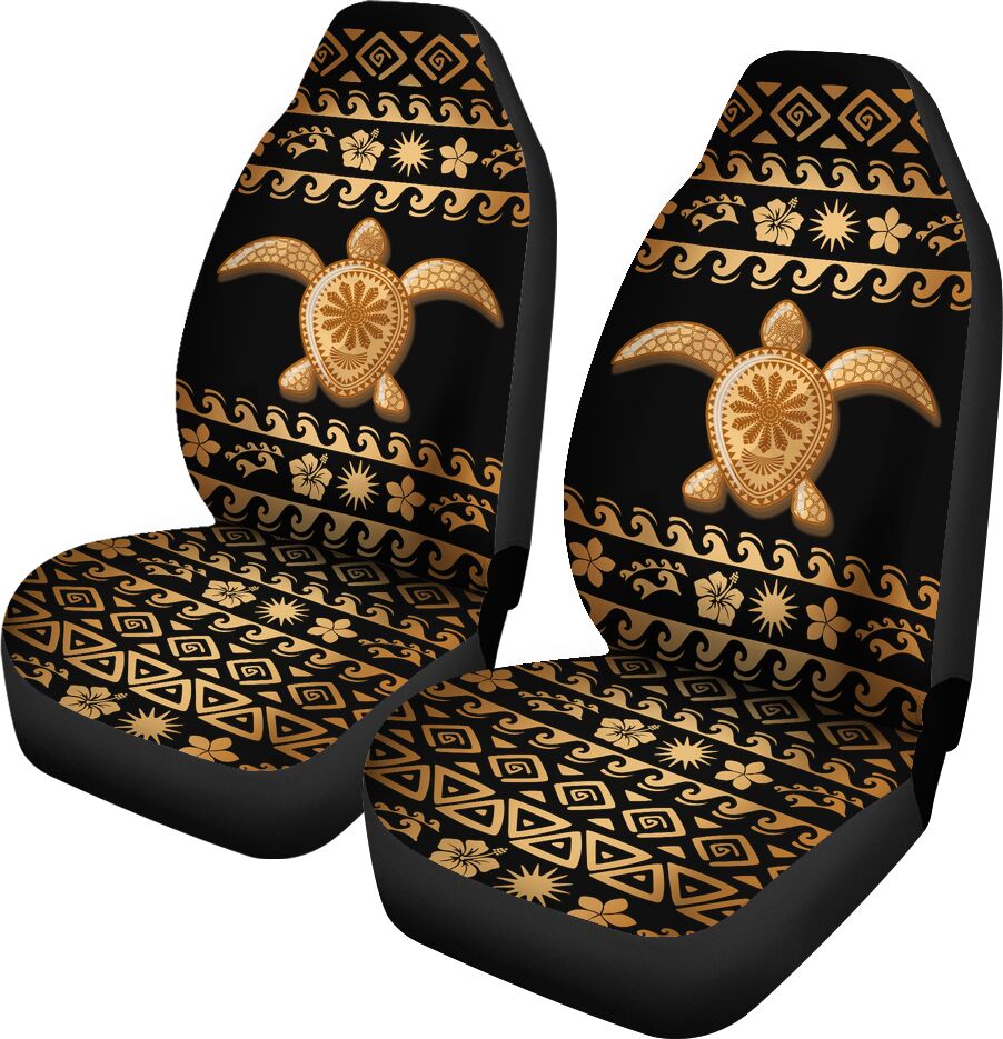 Tribal Sea Turtle Polynesian Hawaiian Car Seat Covers, Car Seat Set Of Two, Automotive Seat Covers