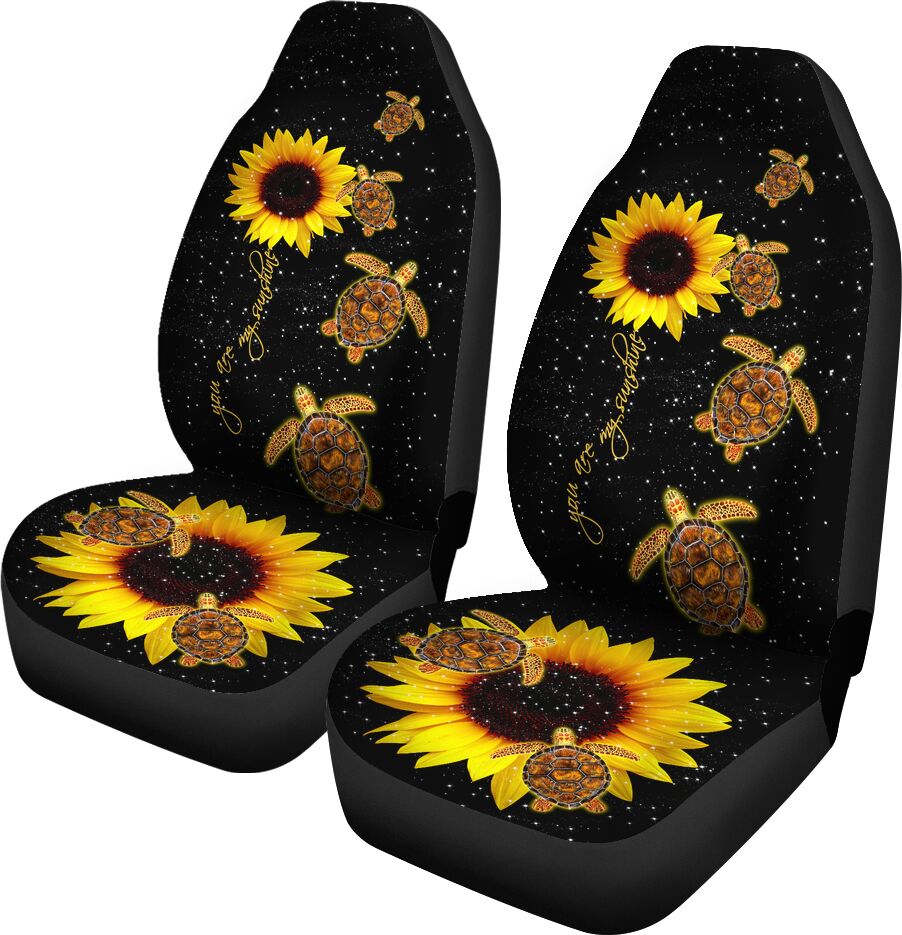 Turtle You Are My Sunshine Carseat Covers, Car Seat Set Of Two, Automotive Seat Covers