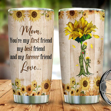 Personalized Sunflower Tumbler, Custom Sunflower Tumbler, Mother Day Gift Forever, Birthday, Mother's Day