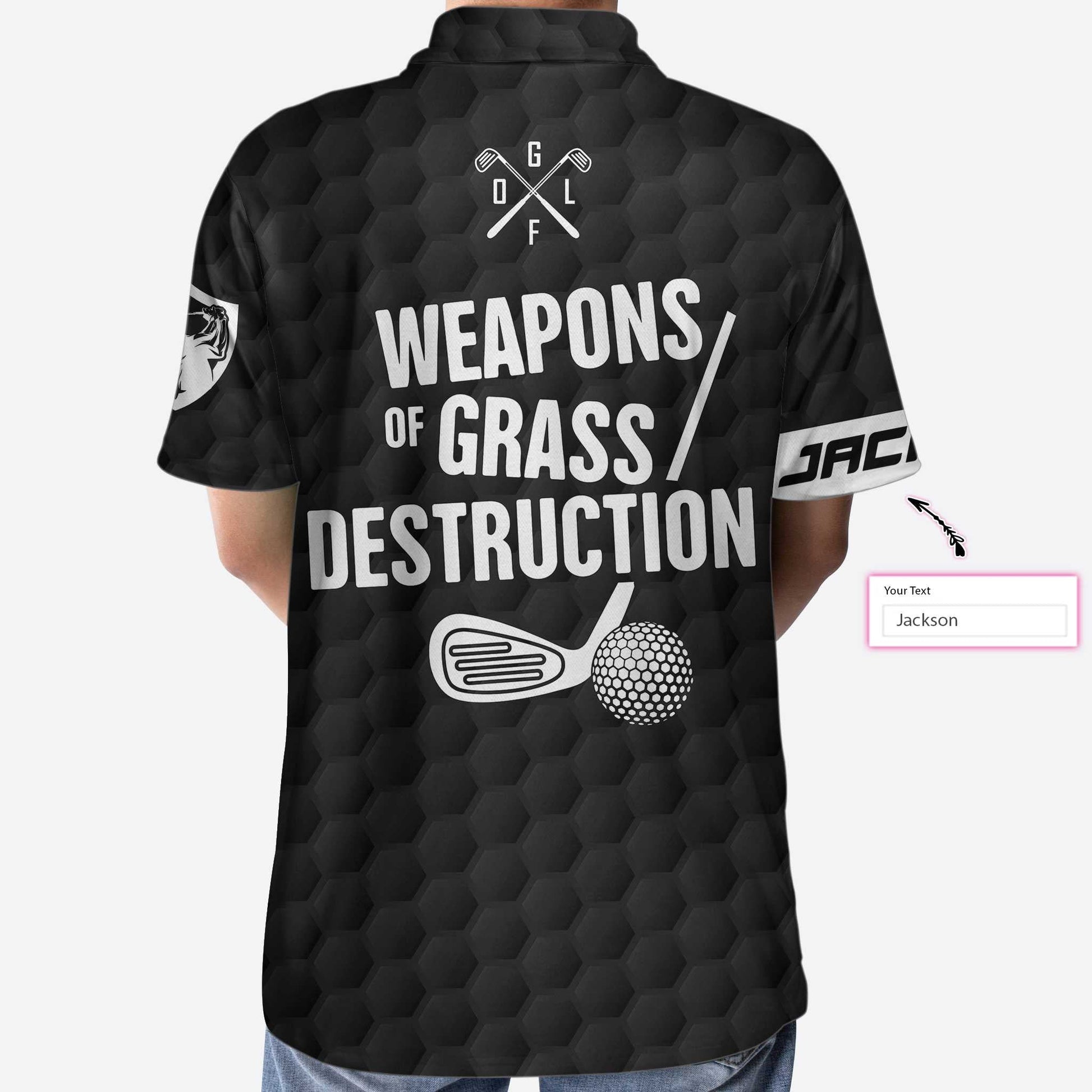 Weapons Of Grass Destruction Custom Polo Shirt Personalized Black American Flag Tennis Shirt For Men - 5