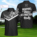 Weapons Of Grass Destruction Custom Polo Shirt Personalized Black American Flag Tennis Shirt For Men - 1