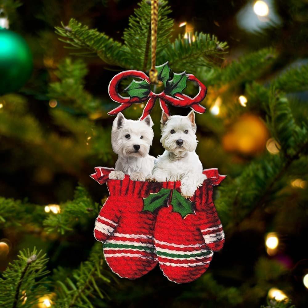West Highland White Terrier Inside Your Gloves Christmas Holiday Two Sided Ornament, Gift For Dog Lovers