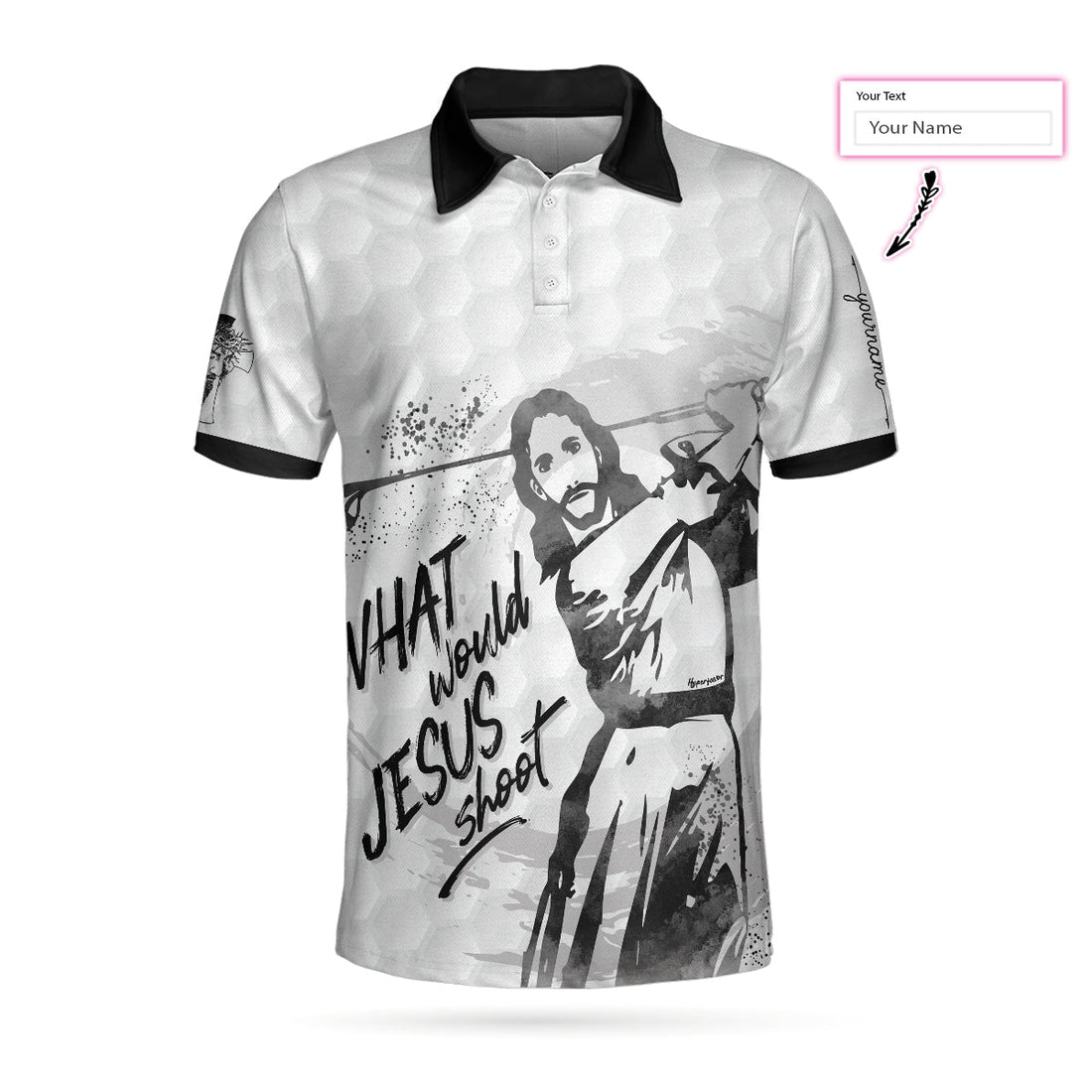 What Would Jesus Shoot Black And White Custom Polo Shirt Personalized Golf Shirt For Men - 1