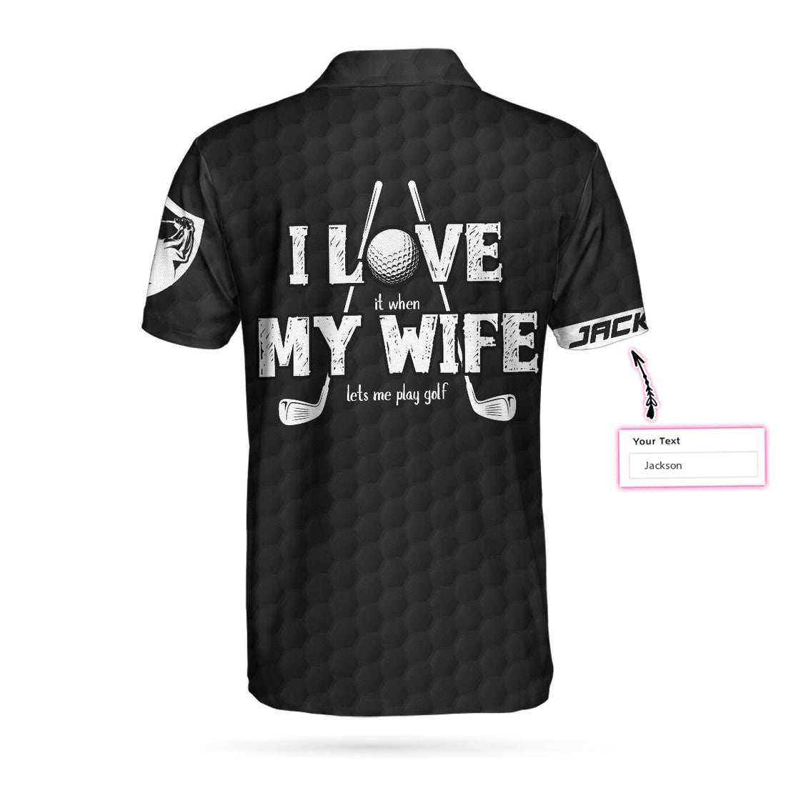When My Wife Lets Me Play Golf Custom Polo Shirt Personalized Black American Flag Golf Shirt For Men - 1