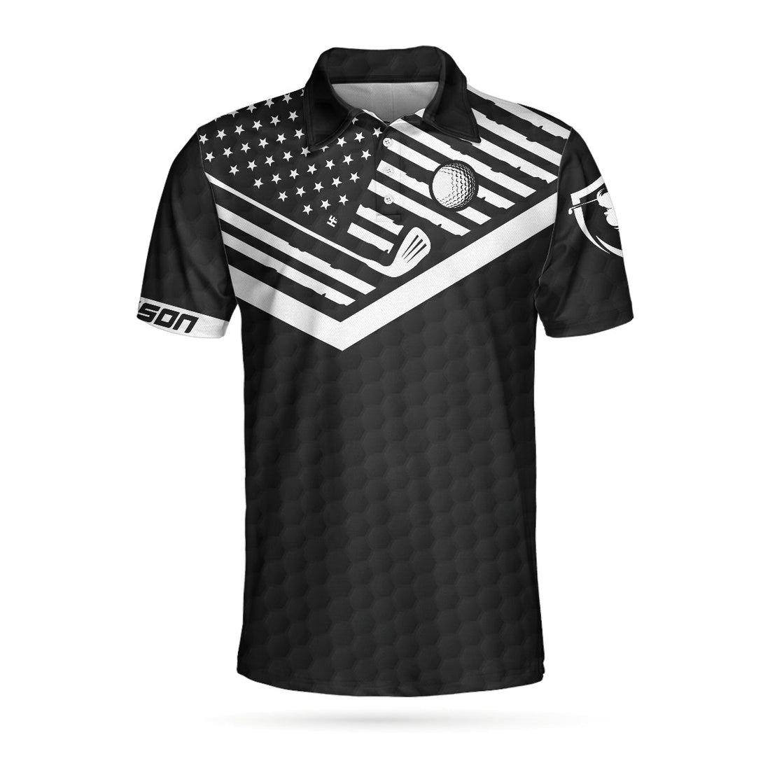 When My Wife Lets Me Play Golf Custom Polo Shirt Personalized Black American Flag Golf Shirt For Men - 1