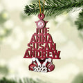 Alabama Crimson Tide 2 Layered Piece Wooden Ornament Custom Names And Choose Number Of Names, Sport Team And Christmas Tree Ornament ETRG-52210