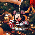 Alabama Crimson Tide 2 Layered Wooden Ornament Personalized Your Name, Football Team And MK Mouse Ornament, Football Lover Gifts ETHY-52624