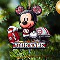 Alabama Crimson Tide 2 Layered Wooden Ornament Personalized Your Name, Football Team And MK Mouse Ornament, Football Lover Gifts ETHY-52624