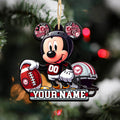Alabama Crimson Tide 2 Layered Wooden Ornament Personalized Your Name, Football Team And MK Mouse Ornament, Football Lover Gifts ETHY-52624