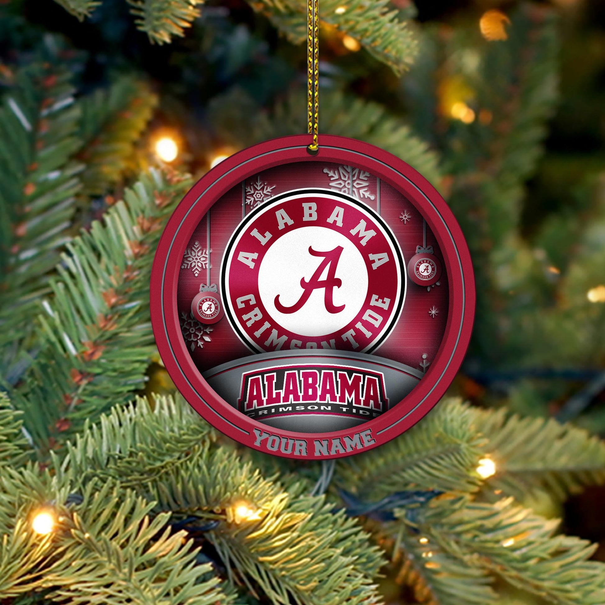 Alabama Crimson Tide Circle Aluminium Custom Ornament 2 Side Trending New Arrivals H52912 ETUG311023