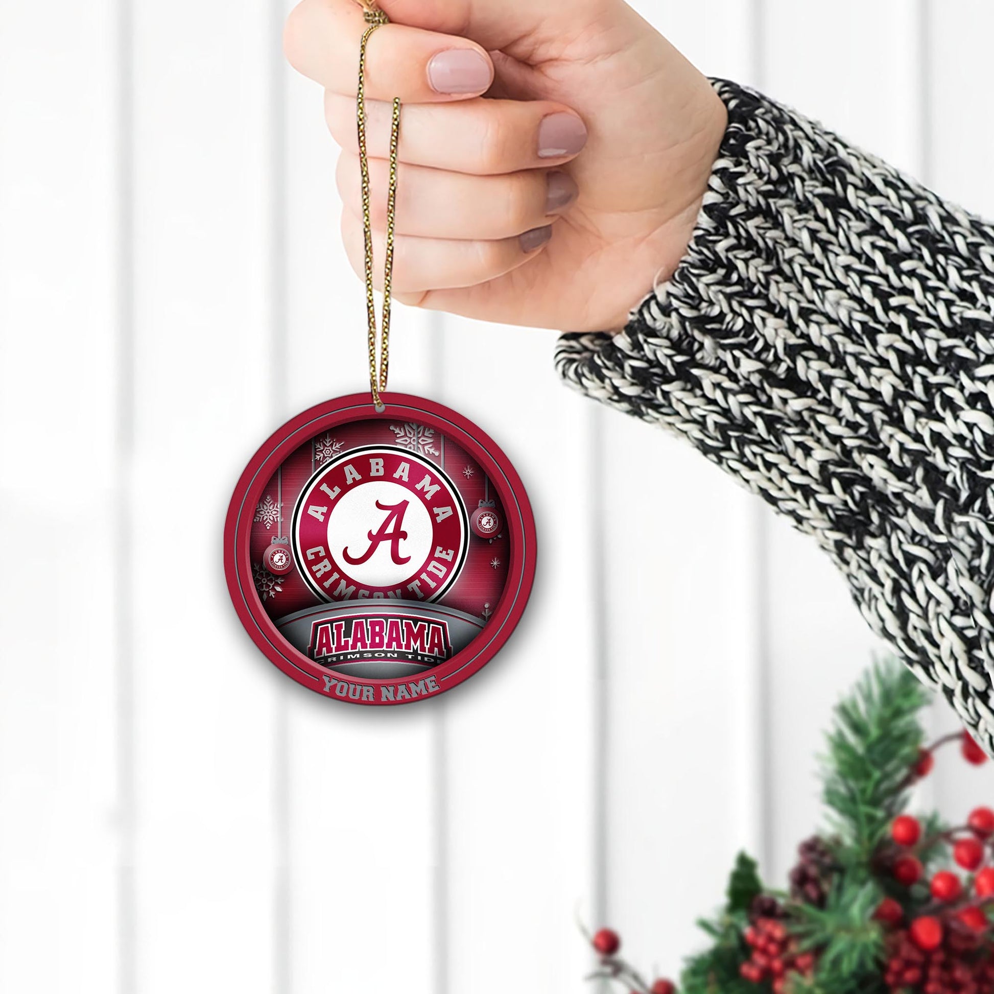 Alabama Crimson Tide Circle Aluminium Custom Ornament 2 Side Trending New Arrivals H52912 ETUG311023