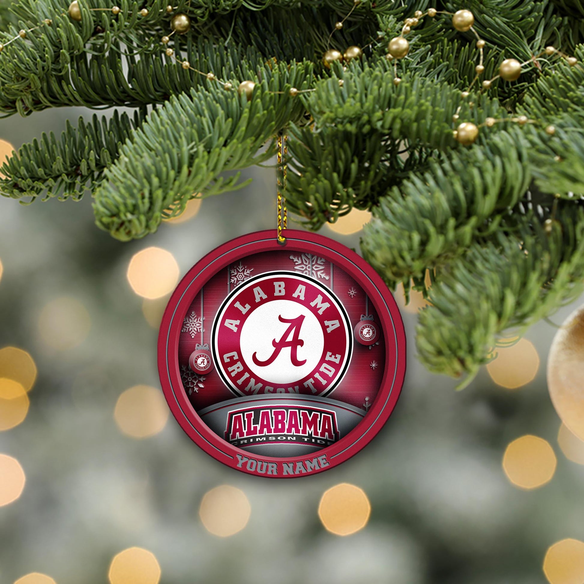 Alabama Crimson Tide Circle Aluminium Custom Ornament 2 Side Trending New Arrivals H52912 ETUG311023