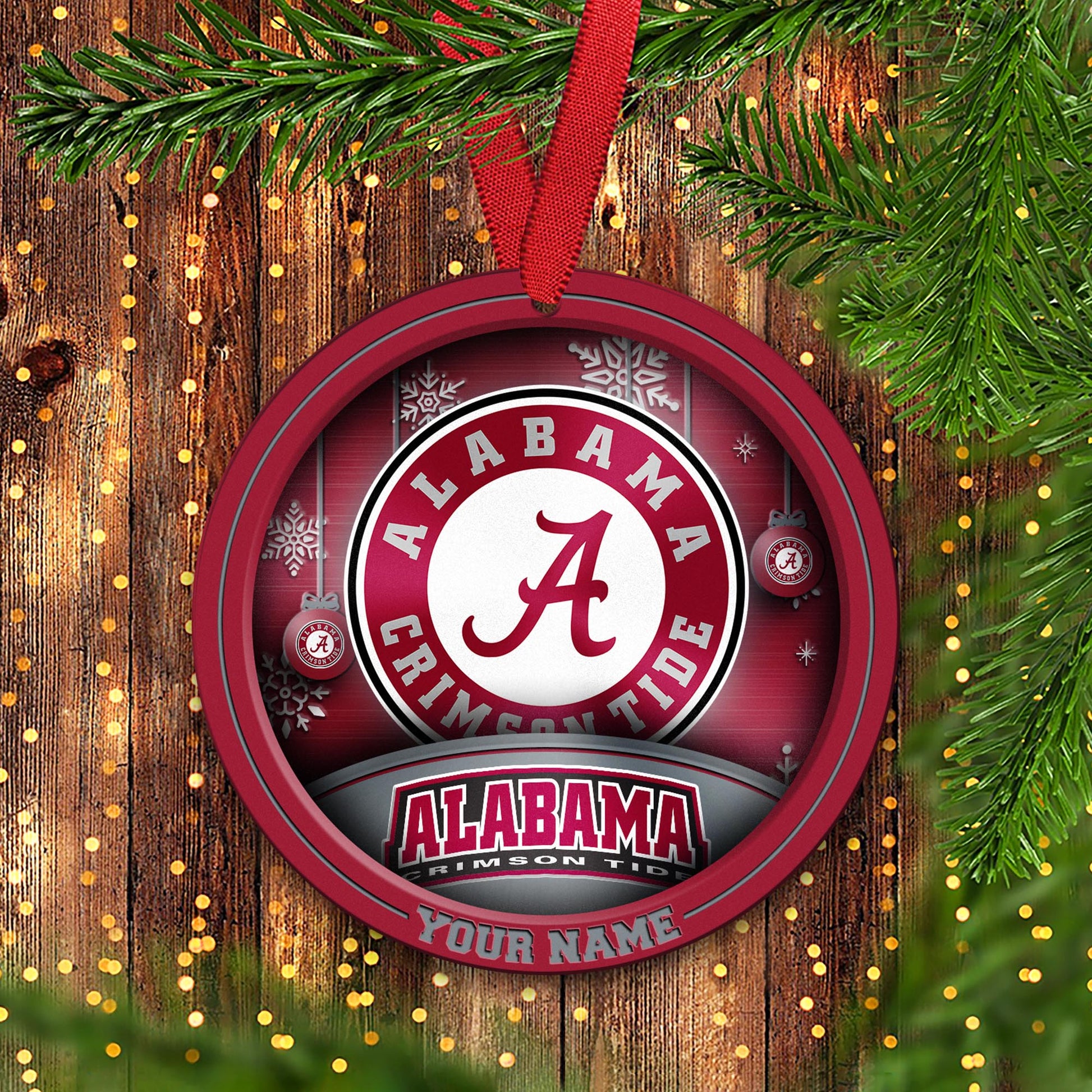 Alabama Crimson Tide Circle Aluminium Custom Ornament 2 Side Trending New Arrivals H52912 ETUG311023